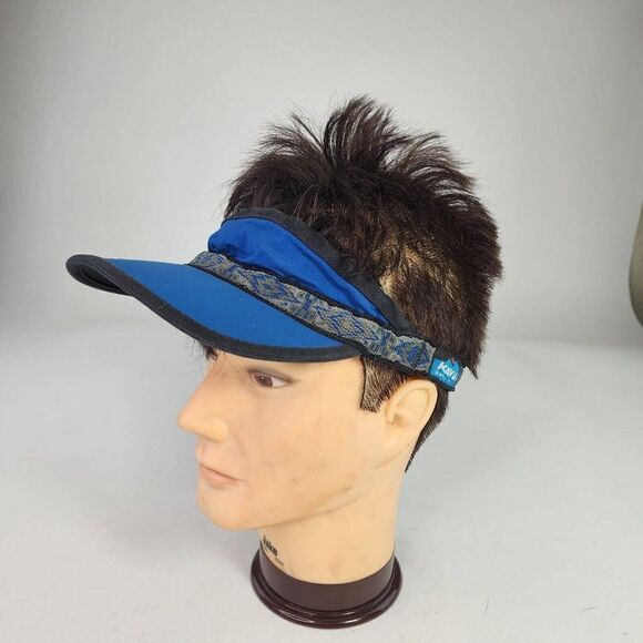 Kavu Visor Adjustable Cotton strap hat Made in USA Size M VTG Blue Strapvisor - Picture 1 of 10